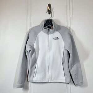 North Face Women's White & Gray Fleece Jacket